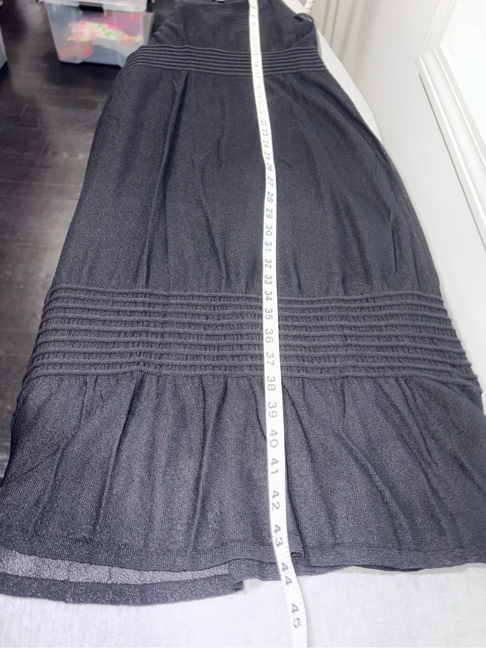 Eileen Fisher Black Maxi Skirt with Pintuck Panels